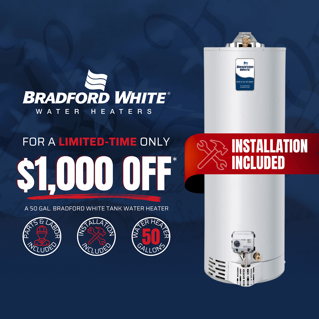 $1000 off tank water heater